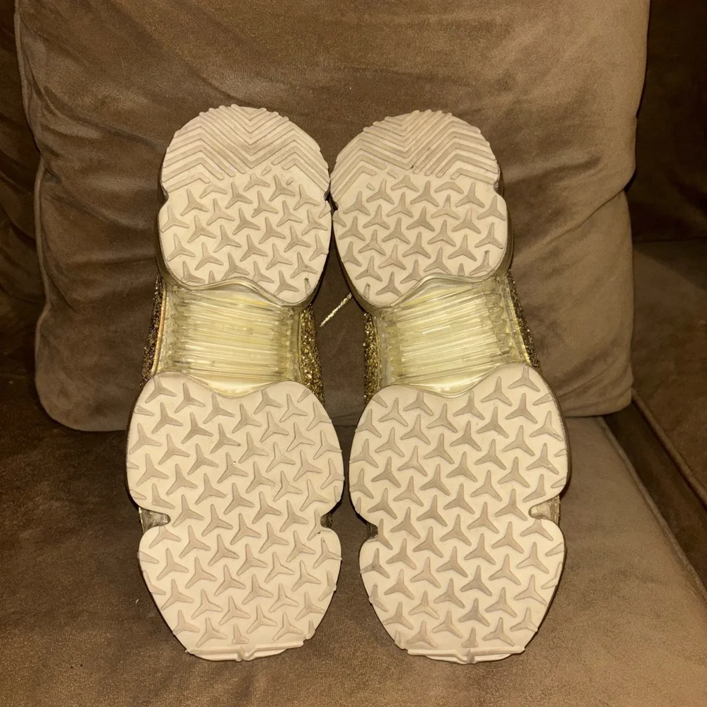 Gold Glitter Women's Sneakers- LaSheelah - Picture 2 of 5